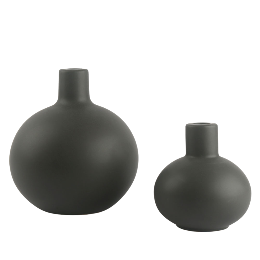 פמוט חרס GLOBE שחור