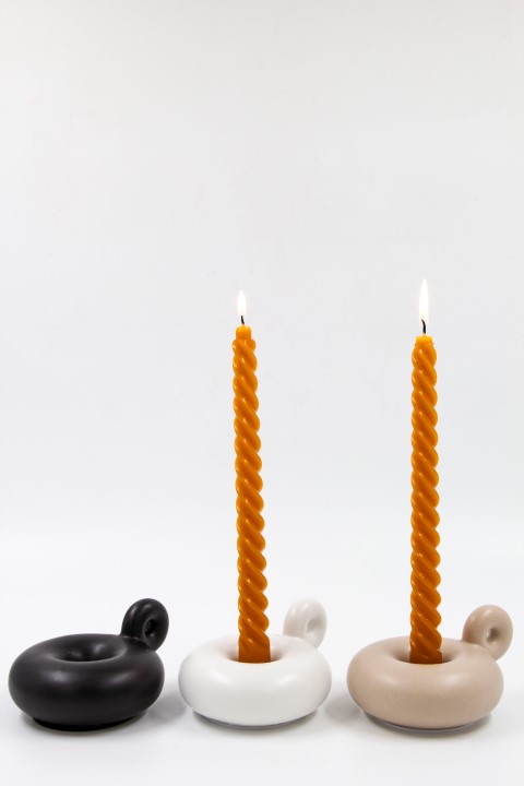פמוט חרס DONAT ידית שחור
