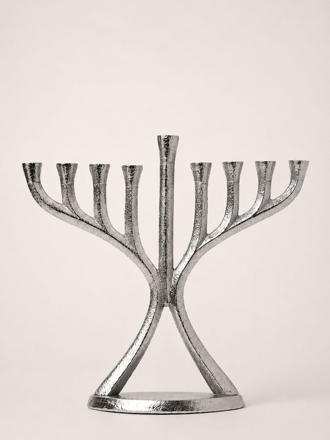 חנוכיה מעוצבת כסף 22 ס"מ