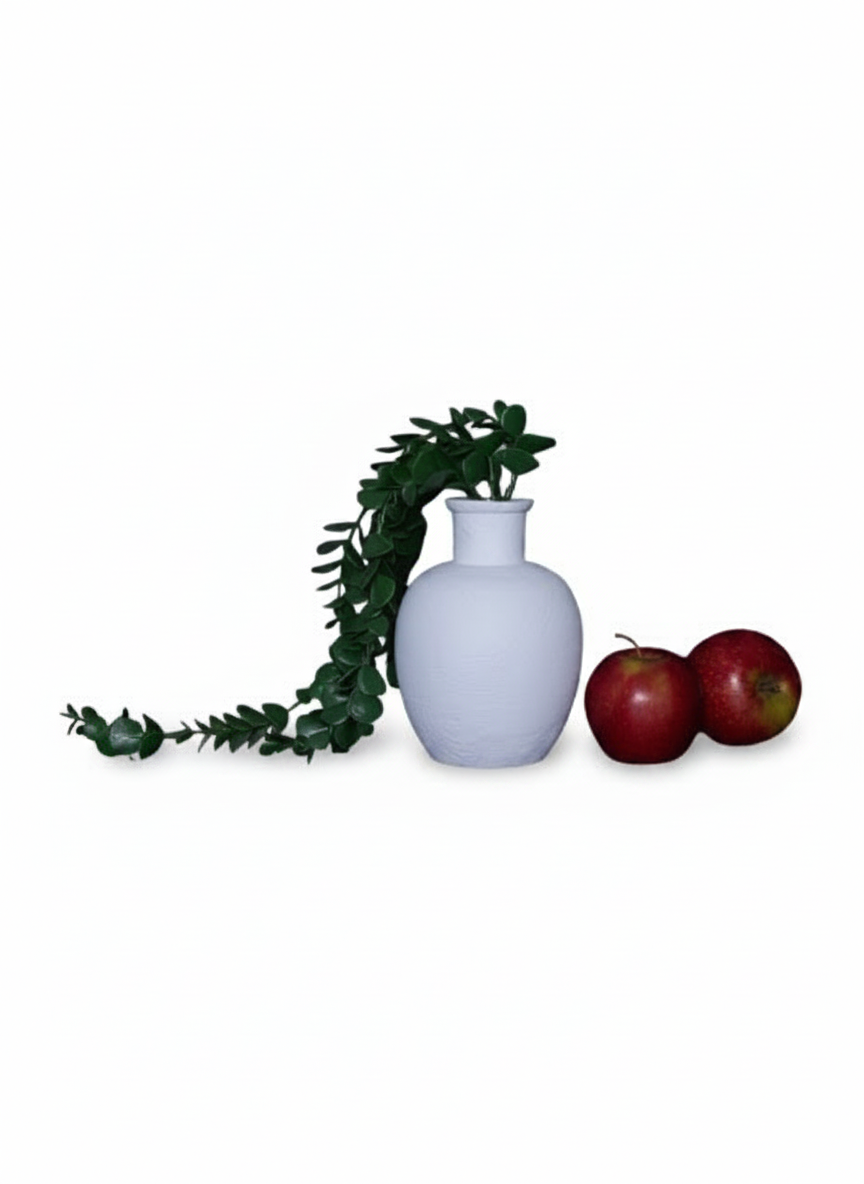 כד עץ MANGO לבן 16 ס"מ