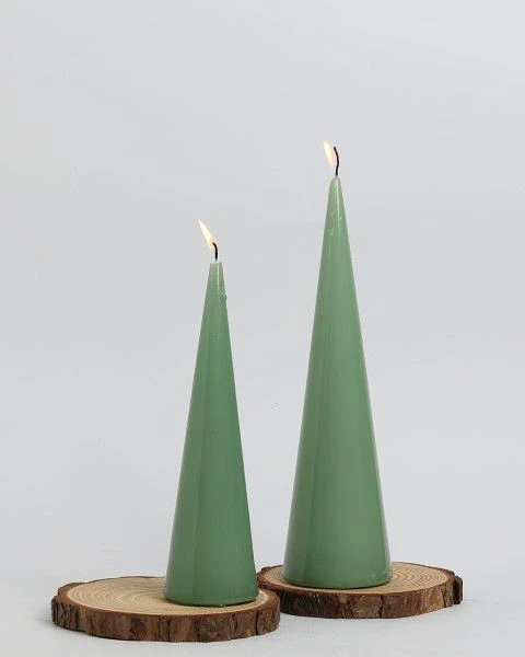מבצע סט נרות CONE ירוק 6 יחידות