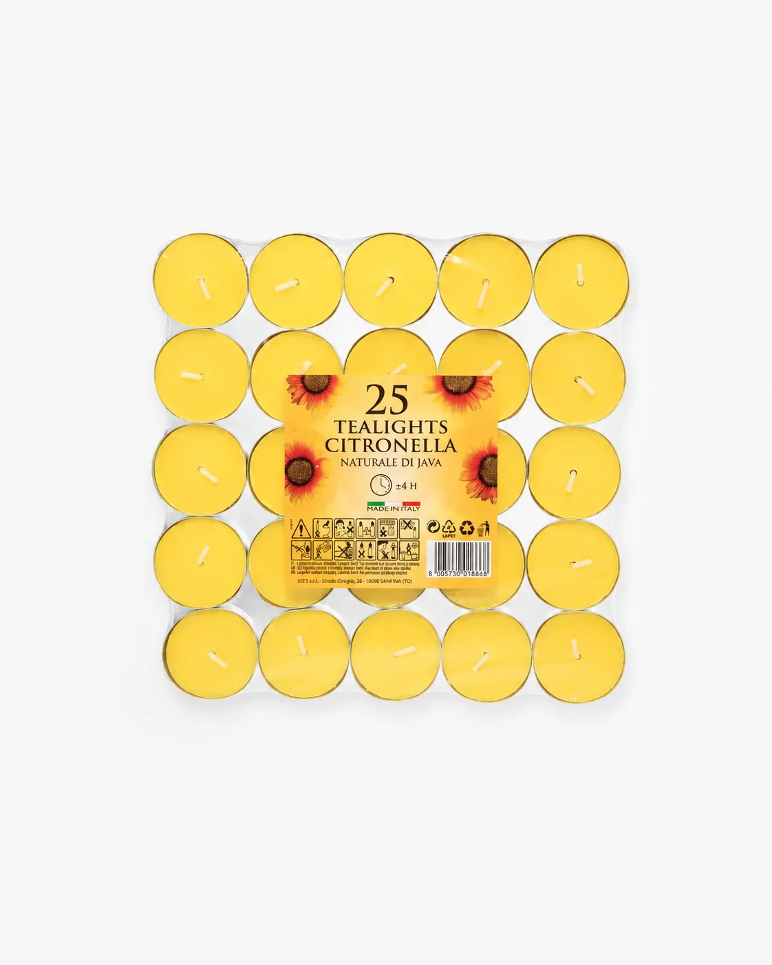 נרות טי לייט ציטרונלה 25 יח