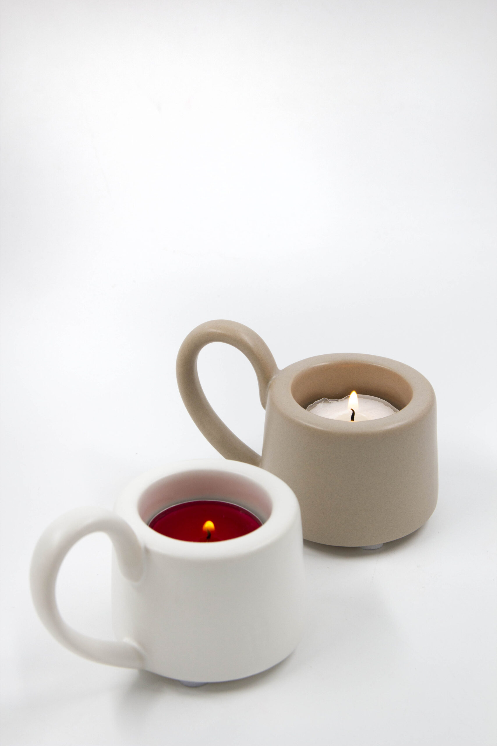 פמוט חרס TEA לבן פמוט חרס TEA לבן