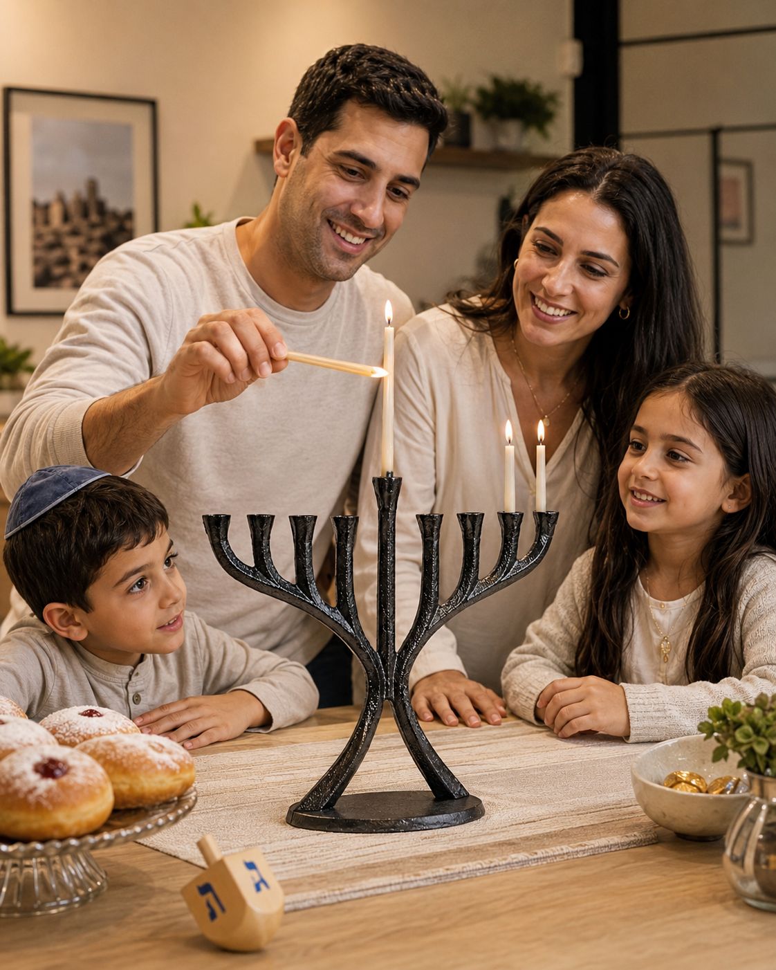 חנוכיה מעוצבת שחור 22 ס"מ חנוכיה מעוצבת שחור 22 ס"מ