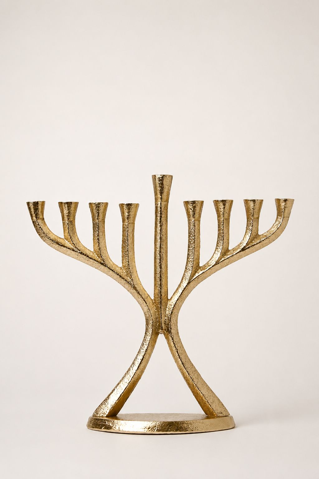 חנוכיה מעוצבת זהב 22 ס"מ חנוכיה מעוצבת זהב 22 ס"מ