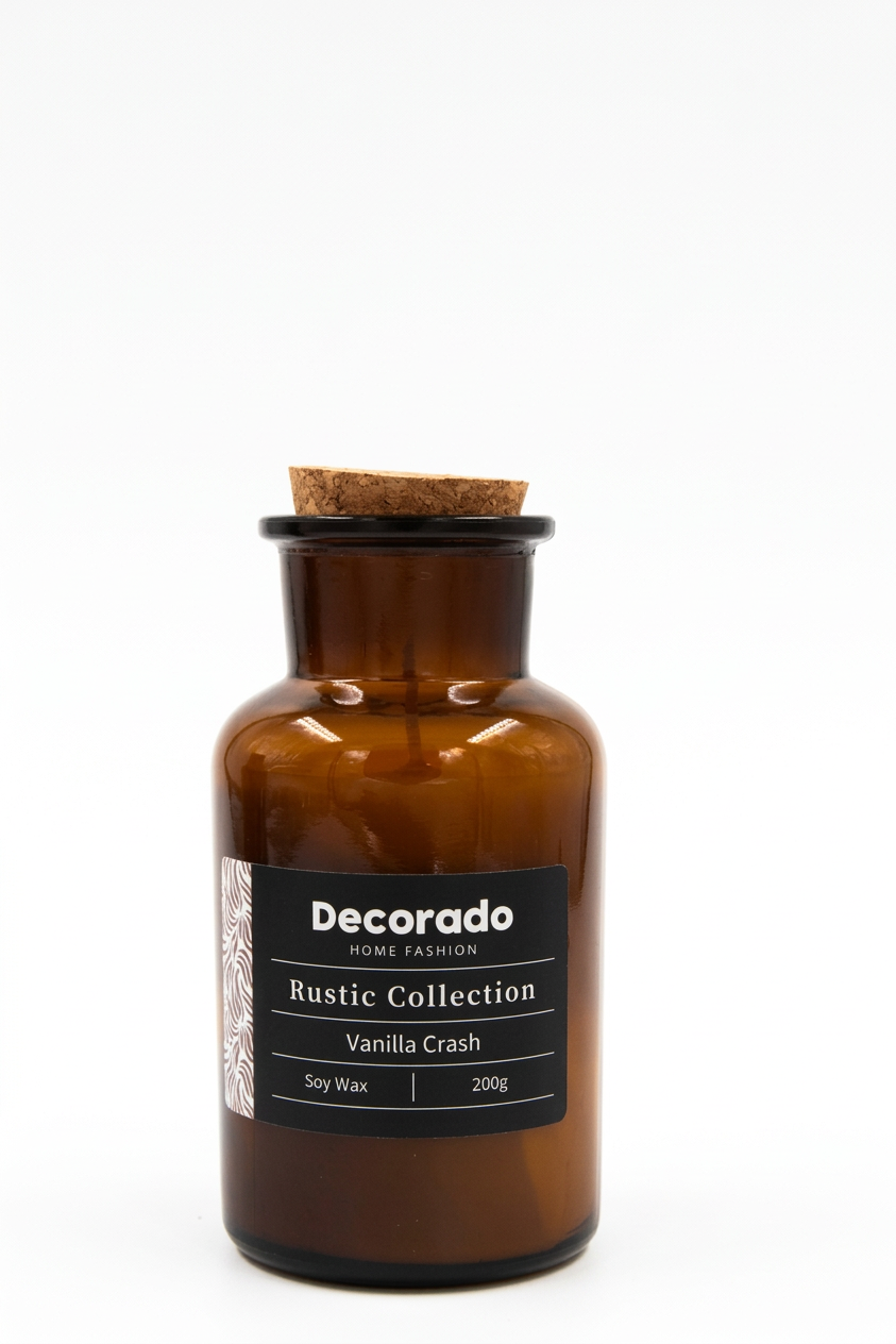 נר סויה רוסטיק בקבוק BERGAMOT נר סויה רוסטיק בקבוק BERGAMOT